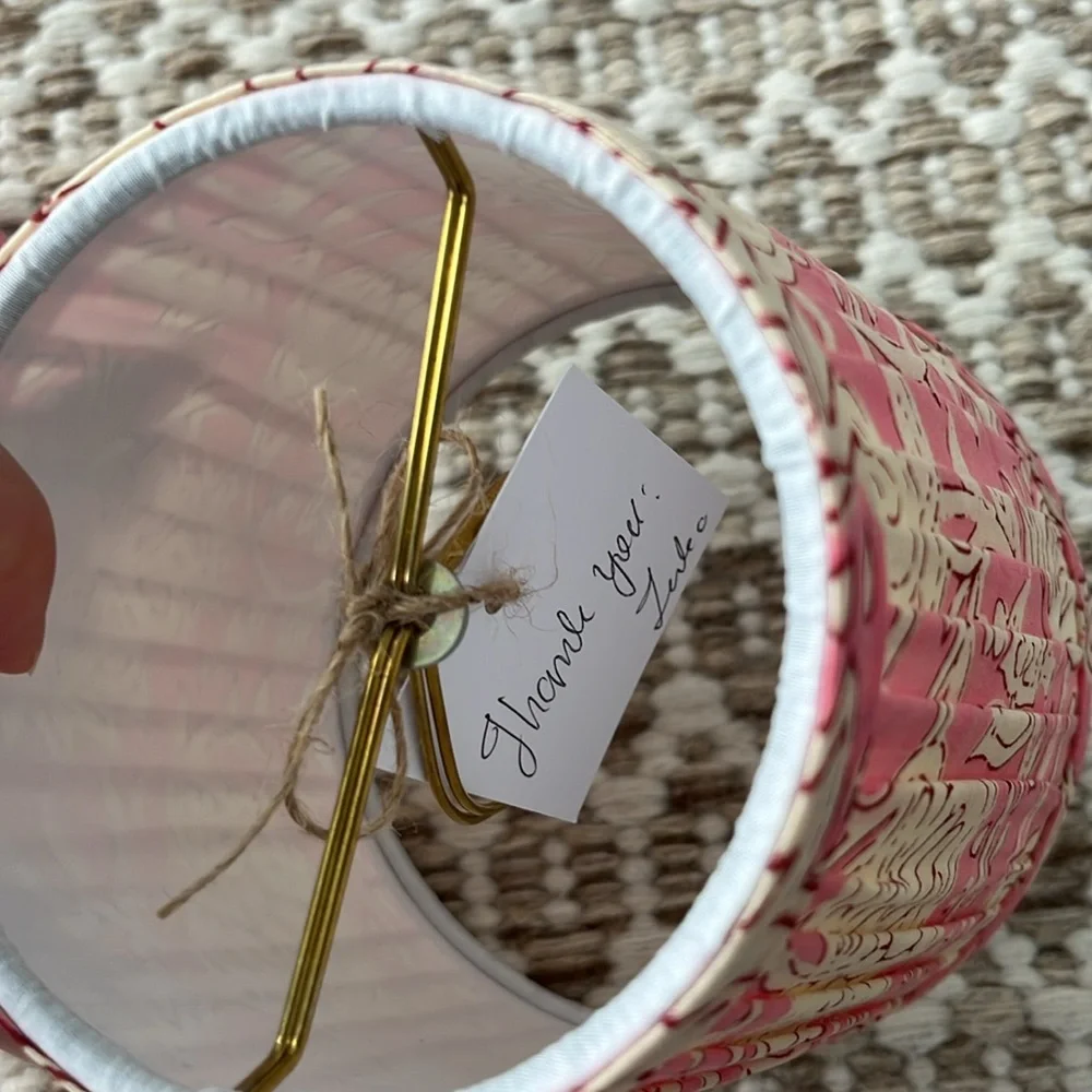 Pink Cream Floral Clip Lampshades - Picture 4 of 4